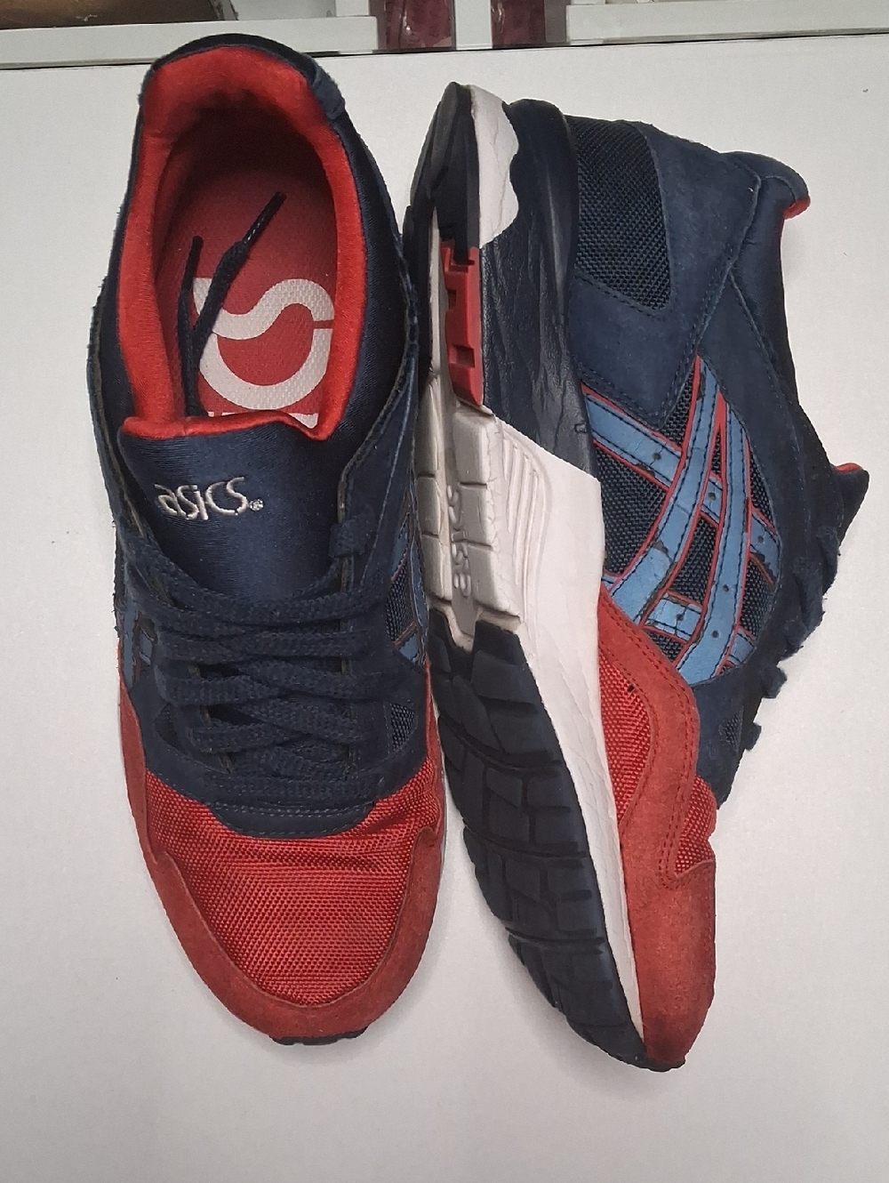 Asics Navy and Red Athletic Sneakers
